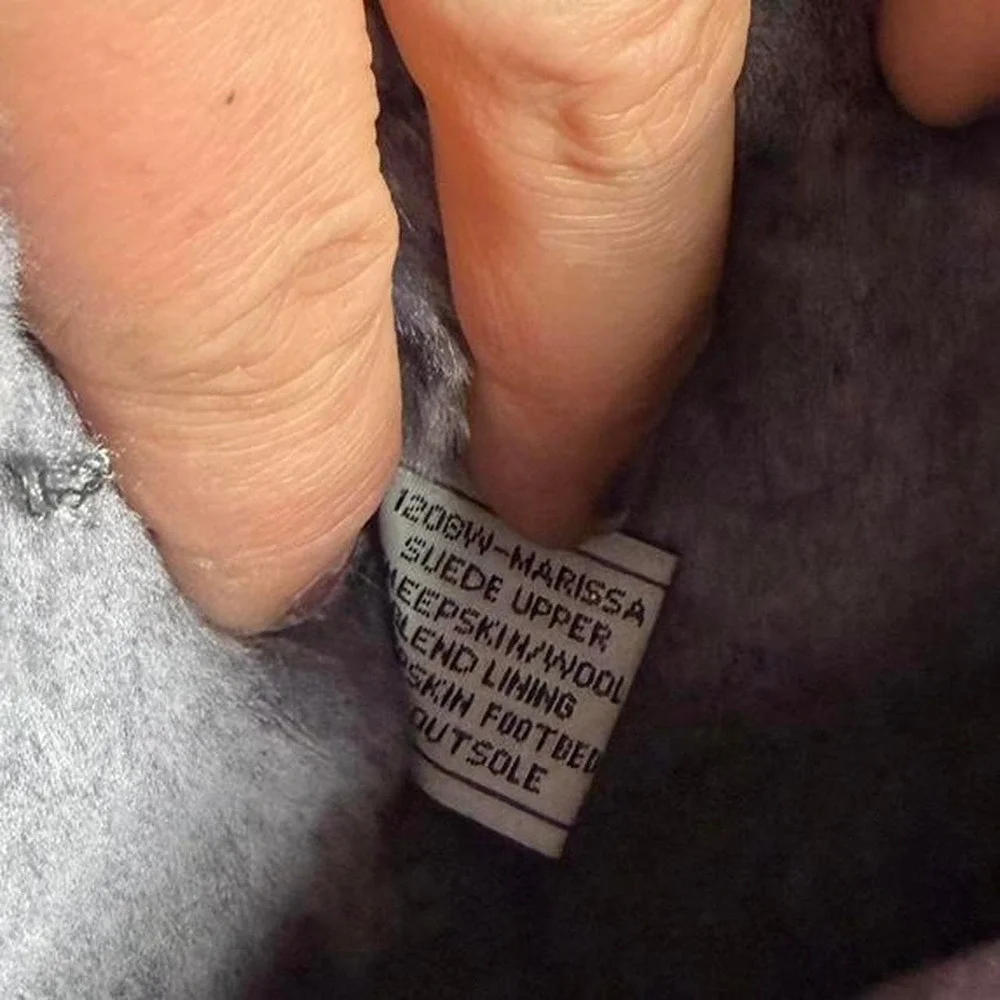 Bearpaw Marissa Grey Suede Sheepskin Wool Winter Boots 1208W Womens 9